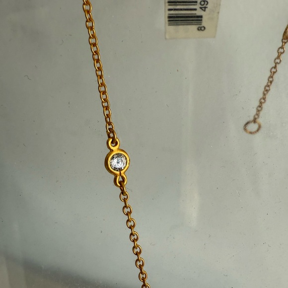 Freida Rothman Elegant Gold Necklace with Crystal Accents - Picture 4 of 4